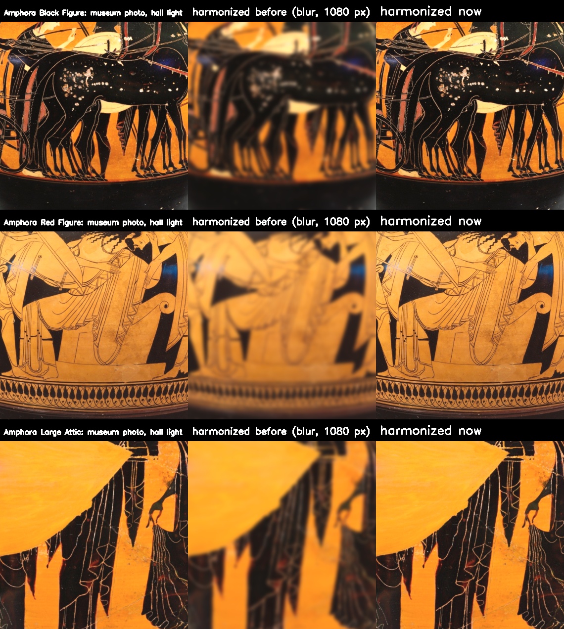 The details of harmonized vases, before and now